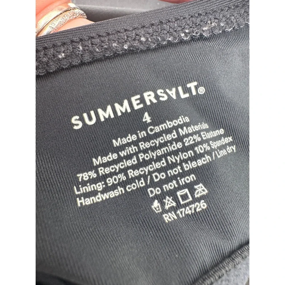 Summersalt One Piece Swimsuit Women Size 4 Black Square Neck Adjustable Straps